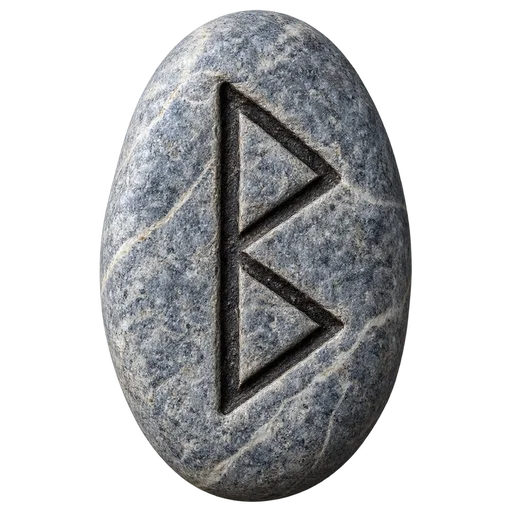 Piedra del juego con el signo de Berkano