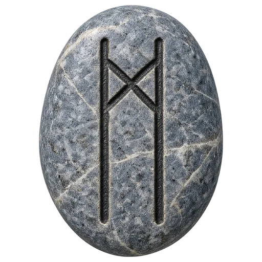 Piedra del juego con el signo de Mannaz