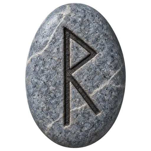 Piedra del juego con el signo de Raidho
