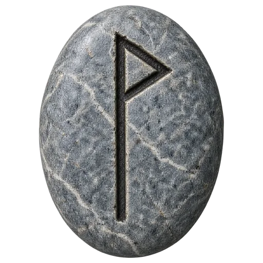 Piedra del juego con el signo de Wunjo